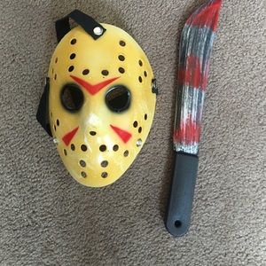 Halloween Costume Jason Mask and Machete